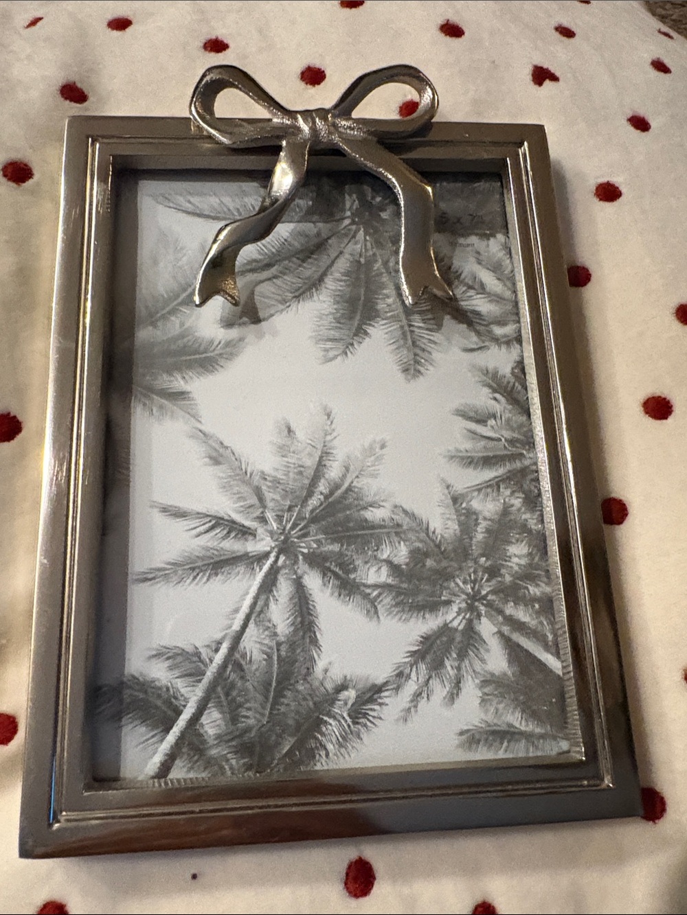 Threshold Silver Metal Bow Photo Frame 5x7 Tabletop Portrait Home Decor